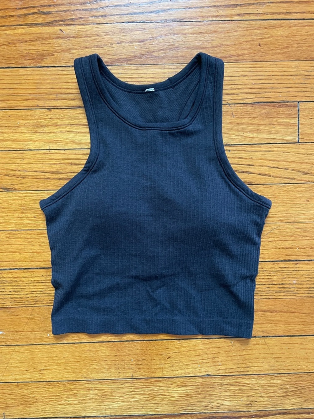 Ebb to Street Cropped Racerback Tank Top Light Support, B/C Cup, Black Size 4